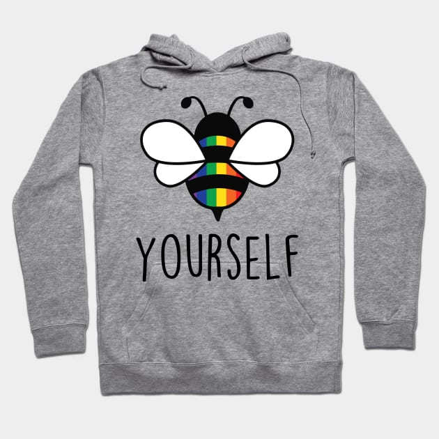 Cute Bee YourSelf Gay Bee Pride LGBT Rainbow Gift Hoodie by Lones Eiless